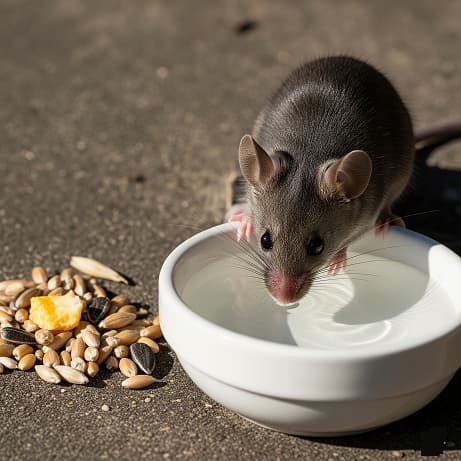 موش هنگام خوردن